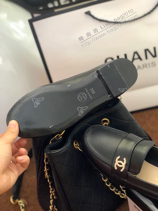 Chanel女鞋 香奈兒2020春夏頂級涼鞋系列 Chanel爆款休閒女單皮鞋  naq1307